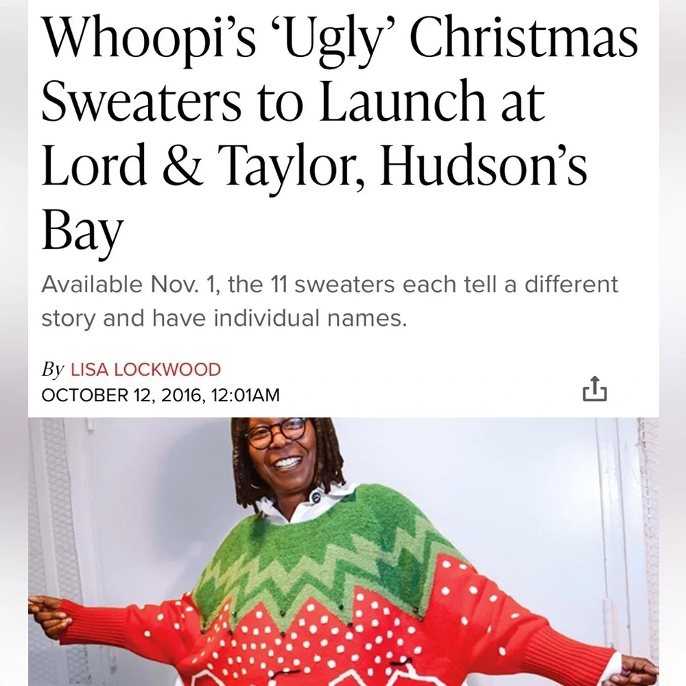 Christmas sweater Whoopi Goldberg sweater from Lord and Taylor - Picture 7 of 7